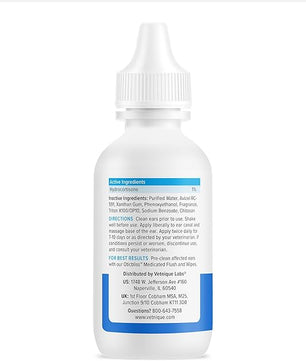Vetnique Oticbliss Medicated Cat & Dog Ear Cleaner Drops - Dog Ear Infection Treatment with 1% Hydrocortisone to Soothe Itching, Redness, & Swelling - Vet Recommended