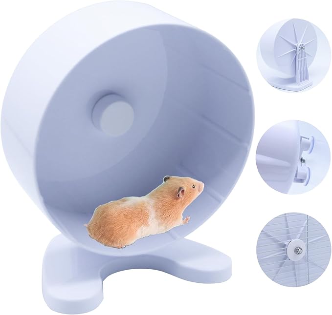 Hamster Wheel, 8.7" Super-Silent Exercise Wheels, Dual-Bearings Quiet Spinner Running Wheels, 3 Installation Methods, Fits Any Hamster Cage, Hamsters Toy for Dwarf Hamsters, Gerbils, and Small Pets.