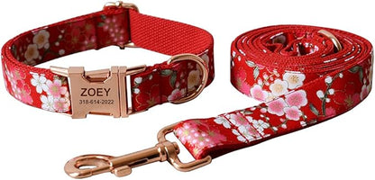 Custom Dog Collar with Names and Phone Number Engraved, Puppy Tags Personalized for Small Medium Large Pets