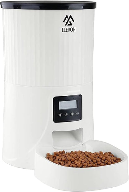 4L Automatic Cat Feeder – Programmable Dog & Pet Food Dispenser with 10s Voice Recorder, Portion Control, Desiccant Bag, Large Capacity for Small Large Pets, White