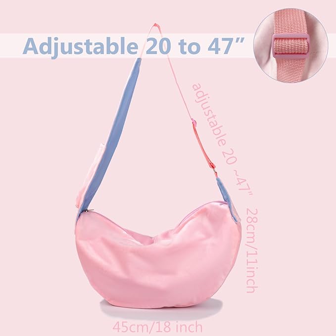 Dog Sling Carrier for Small Dogs, Hands-Free Puppy Carrier for Pet 0-15 lbs, Lightweight Cuddler Pouch, Comfortable Fleece Slings for Small Animal (Pink)