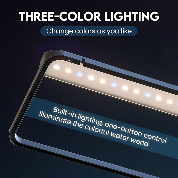 LED Aquarium Fish Tank Kit,（Light + Filter + Green Plants + Blue Sand + Pineapple Houses + Shells） Black, 4.5 Gallon (Now)