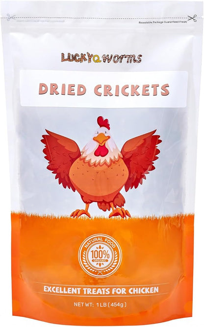 Dried Crickets 1 lb for Chickens, Wild Birds, Hedgehogs, Reptiles, Lizards, Bearded Dragons, Fish, Turtles - High Protein Natural Insect Food Resealable Bag