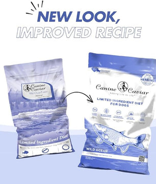 Canine Caviar - Wild Ocean: Herring & Teff Alkaline Dry Dog Food, Limited Ingredients, Gluten-Free, Based on Science & Research, Veterinary Alternative Diet (22 Pound Bag)