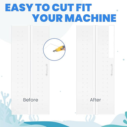 Sieral Aquarium Polycarbonate Canopy Set 2 Pcs 22.95 x 11.5 x 0.12 Inch for 33/40/55 Fish Tank with Center Brace Aquariums Cover Fish Tank Lid with a Hook Knife, Breathable Hole and Handle, Clear