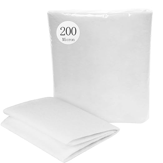 Pawfly 200 Micron Fine Aquarium Polishing Filter Pad, High Density Filter Media Pad for Ponds & Sumps, 36 x 24 Inch Cut-to-Fit Aquarium Filter Floss, Water Polishing Pad for Fish Tank Filters