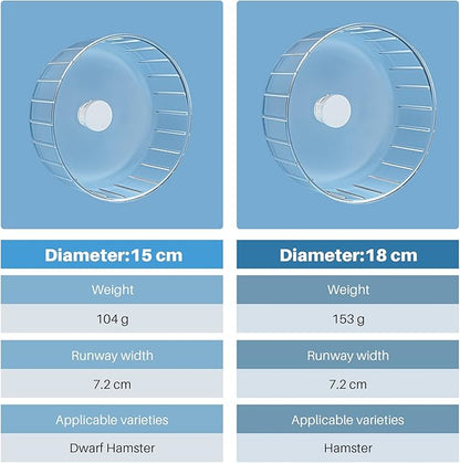 BUCATSTATE Silent Hamster Wheel, 6.7in Exercise Wheel for Gerbil, Dwarf Syrian Hamster, Rat, Mice