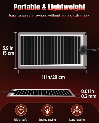 Pawfly 14 W Reptile Heat Pad 11 x 5.9 Inch Reptile Heating Pad Under Tank Terrarium Safe Fast Heating Mat Heat Mat for Turtles Frogs Snakes Lizards Geckos Hermit Crabs Spiders & Other Reptiles