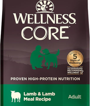 Wellness CORE Dry Dog Food, Grain Free, High Protein, Natural, Lamb Recipe, (22-Pound Bag)