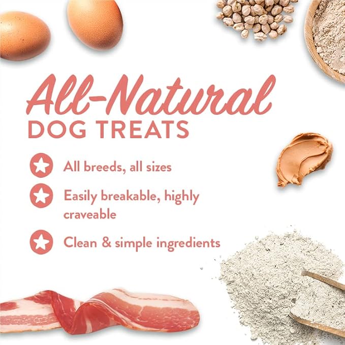 Portland Pet Food Company Bacon Dog Treats Healthy Biscuits for Large Medium & Small Dogs - Grain-Free, Human-Grade, All Natural Cookies, Snacks & Training Treats - Made in The USA - 3 Pack (5 oz)