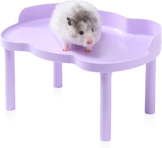 Hamster Play Color Plastic Platform Waterproof for Exercise Wheel Food Bowl Water Bottle and Other Cage Accessories (Taro Purple, 6.3" Height)