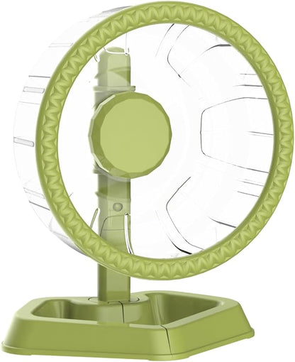 Hamster Exercise Wheels, Quiet Spinner Hamster Running Wheels with Adjustable Stand for Small Animals Dwarf Syrian Hedgehog Gerbils Mice (Green, Small(6.3 inch))