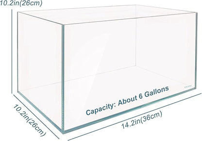 Ultra Clear Rimless Aquarium Tank 6-60 gallons Low Iron Glass (6Gal)