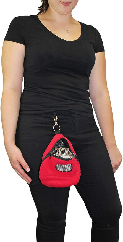 Kucci Carry Pouch - Fleece Travel Bonding Carrier Bag - for Sugar Gliders, Squirrels, Marmosets, Hamsters, Rodents, Rats, Reptiles & Other Small Pets (Regular)