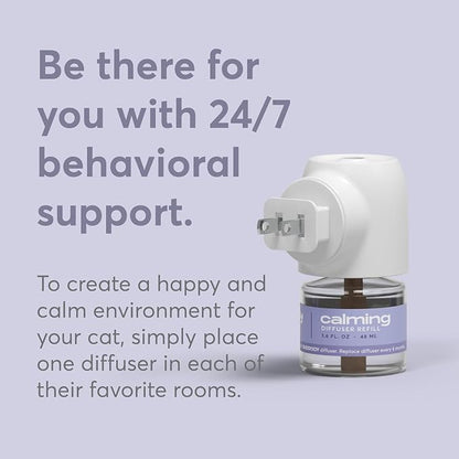 Cat Calming Diffuser Refills – Long-Lasting 30-Day Formula with Pheromones for Stress Relief, Relaxation, and Anxiety Reduction in Cats Easy to Use – (2 Diffusers + 2 Refills)