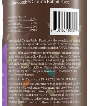 Natures Logic NL00180 Grain-Free Rabbit Feast Wet Dog Food, One Size