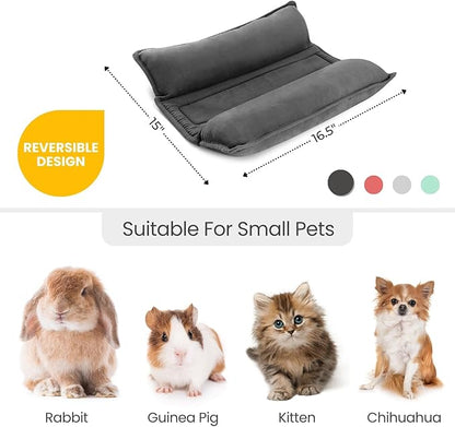 Rabbit Bed, Washable Bunny Pillow, Reversible Lounger Pad, Soft Small Animal Bedding, Stress Relief Pet Mat for Kittens, Guinea Pigs, Puppies