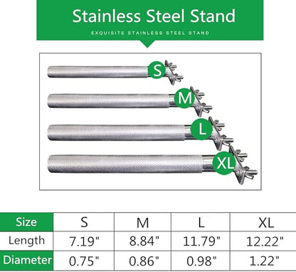 Bird Perch Stainless Steel Stand Parrot Rod Grinding Claws Trimming Beak Nails Grinding Stick Exercise Platform for Parakeet Cockatiel Conure African Grey Macaw Finch Bird Cage Accessories (XL)