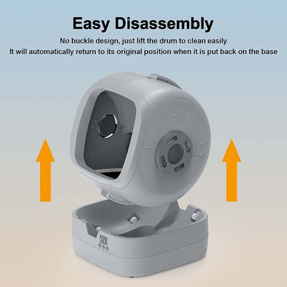 Automatic Cat Litter Box Self Cleaning - APP Control and Weight Monitoring - Ultra-Quiet, Suitable for Medium Cats and Kittens, Safe Anti-Pinch Litter Box (Assembly Required) - Light Grey