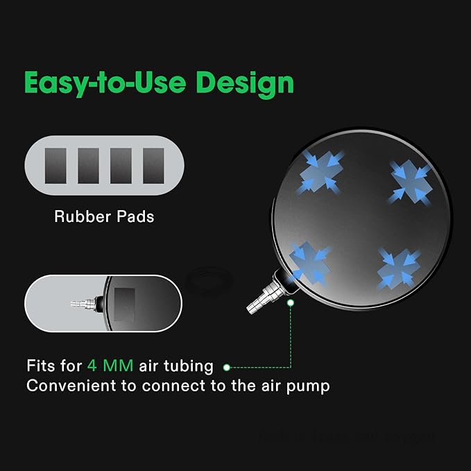 VIVOSUN Air Stones Disc 5 x 5 Inch with Shell for Aquarium, Fish Tank and Hydroponics Air Pump