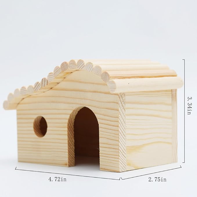 Hamster Hideout House, Forest Wooden Gerbil Hides for Small Dwarf Syrian Mouse Small Animals