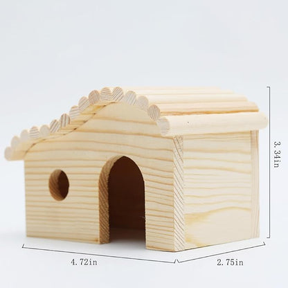 Hamster Hideout House, Forest Wooden Gerbil Hides for Small Dwarf Syrian Mouse Small Animals