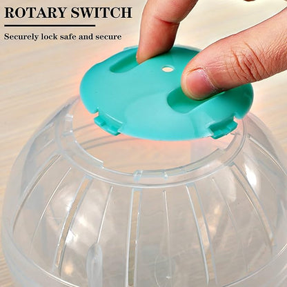 2 Pieces Hamster Exercise Ball, 5.7 Inch Guinea Pigs Running Ball Transparent Plastic Hamster Wheel for Dwarf Rabbits Small Pets to Reduce Boredom and Increase Activity