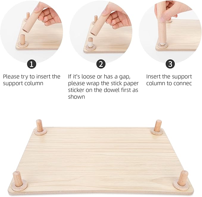 Niteangel Hamster Play Wooden Platform for Dwarf Syrian Hamsters Gerbils Mice Degus or Other Small Pets (10.2 L x 7 W -5.9'' Height, Burlywood)