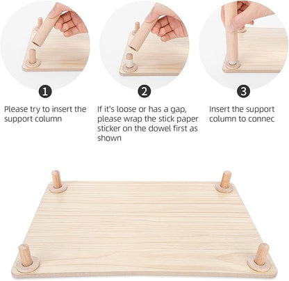 Niteangel Hamster Play Wooden Platform for Dwarf Syrian Hamsters Gerbils Mice Degus or Other Small Pets (10.2 L x 7 W -5.9'' Height, Burlywood)