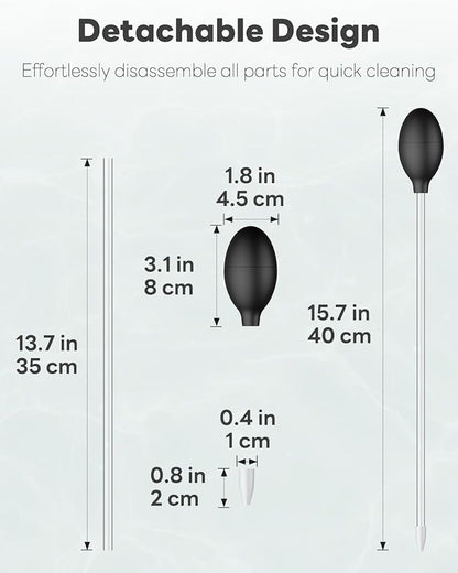 Pawfly Aquarium Coral Feeder - Long Pipette for Coral Food Feeding Tube - Manual Excreta Cleaner - Acrylic Syringe for Reef Marine Fish & Shrimp