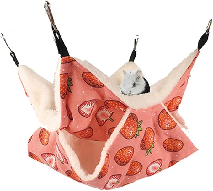 Rat Ferret Hammock Toys Cage Accessories, Guinea Pig Hideout Tunnel, Warm Bed for Rat Ferret Guinea Pig Sleep Hide and Play (4.Hammock)