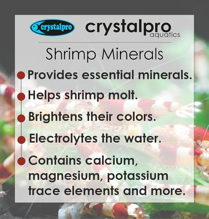 Shrimp Minerals 16.9 Oz – Liquid Aquarium Salt & Trace Elements for Freshwater Shrimp Tanks – Supports Caridina & Neocaridina – Molting & Breeding Additive – Invertebrate Tank Conditioner
