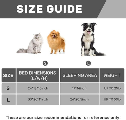 Hollypet Fluffy Plush Pet Cat Couch Soft Calming Pet Sofa Beds for Medium Small Cats and Dogs, Sky Blue