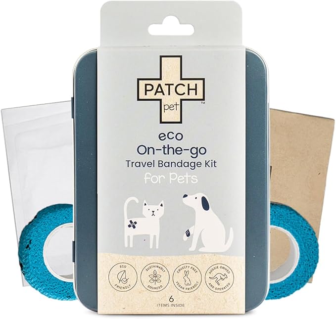 PATCH Eco Pet First Aid Kit for Dogs and Cats. Cat and Dog First Aid Kit with Bandages, Gauze Pads & Glove. Emergency Kit for Animals Including Puppy