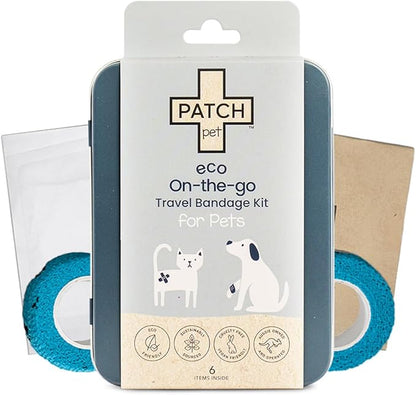 PATCH Eco Pet First Aid Kit for Dogs and Cats. Cat and Dog First Aid Kit with Bandages, Gauze Pads & Glove. Emergency Kit for Animals Including Puppy