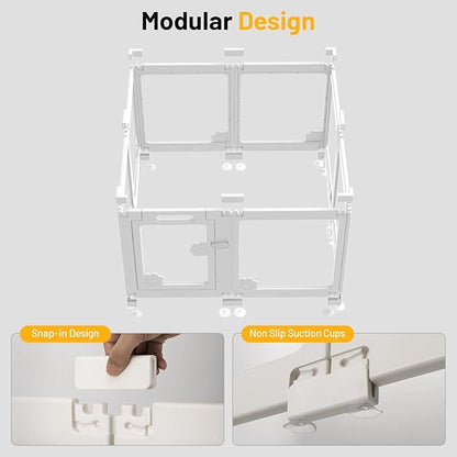 Clear Acrylic Dog Playpen Plastic Puppy Enclosure Foldable Fence Kennel for Dogs Cat Rabbit Easy Assemble Pet Pen for Pig Indoor Transparent Preferable for Small Dogs (23.6“ Height, 8PCS)