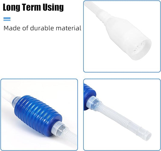 AQUANEAT Aquarium Vacuum Siphon, Hand Pump Fish Tank Water Changer, with Fish Net Algae Scraper 5 in 1 Cleaning Set