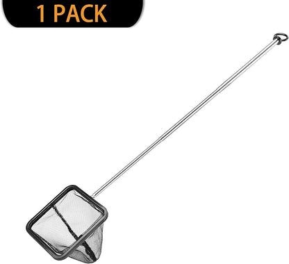 Aquarium Net with Extendable Stainless Steel Long Handle, Fine Mesh for Fish Tank