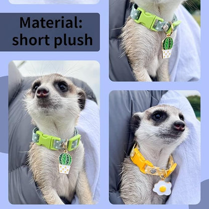 Ferret Collar Harness and Leash Adjustable, Soft and Breathable Ferret Lead Leash with Cute Designed Collar (Yellow)