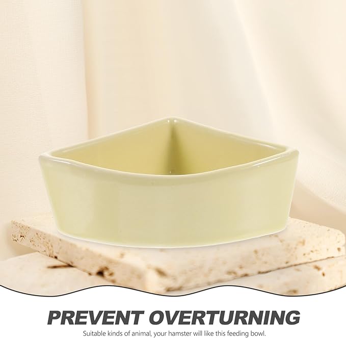 iplusmile Ceramic Hamster Food Bowl, Pet Guinea Pig Water Rat Bowl for Gerbil Mouse Chinchilla Hedgehog Sugar Glider, Yellow