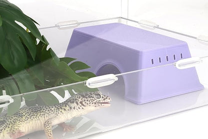 Snake Hide, Leopard Gecko Tank Accessories for Reptile Ball Python Crested Gecko Lizard Bearded Dragon - PurpleHideM