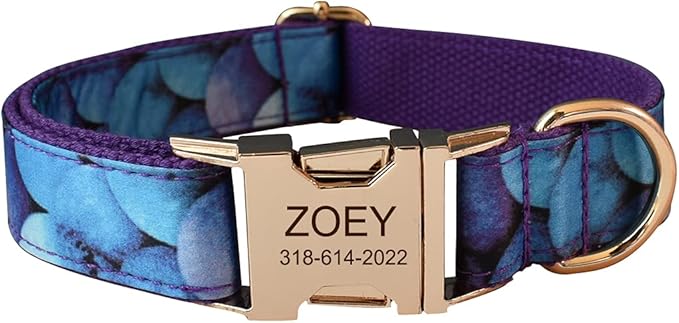 Custom Dog Collar with Names and Phone Number Engraved, Puppy Tags Personalized for Small Medium Large Pets