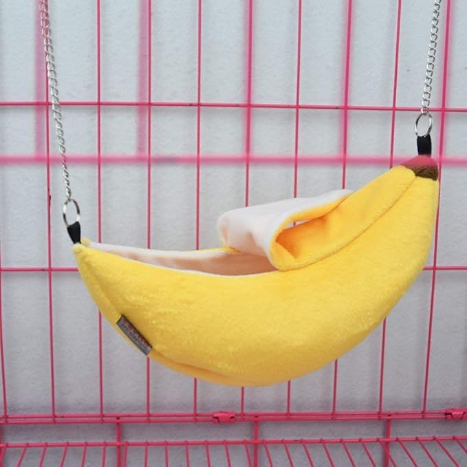 ISMARTEN Banana Hamster Hammock Soft Bed Small Pet House Animals Hamster Hanging House Cage Nest for Guinea Pig Rat Chinchilla Hedgehog Rat Small Bird Pet
