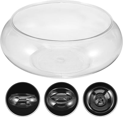 Clear Fish Bowl Vase Bubble Bowl Round Shallow Planter Plastic Container Fish Bowl Aquatic Plant Pot Daffodil Pot Hydroponic Planter Fish Tank Aquarium Bowl