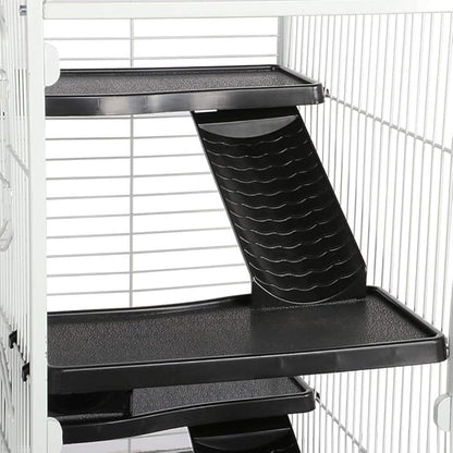 Yaheetech 52-inch Rat Cage Multi Level Rolling Pet Cage for Ferret/Chinchilla/Squirrels/Bunny with Water Bottle, White