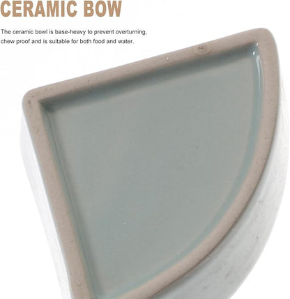 iplusmile Ceramic Hamster Food Bowl, Pet Guinea Pig Water Rat Bowl for Gerbil Mouse Chinchilla Hedgehog Sugar Glider, Blue