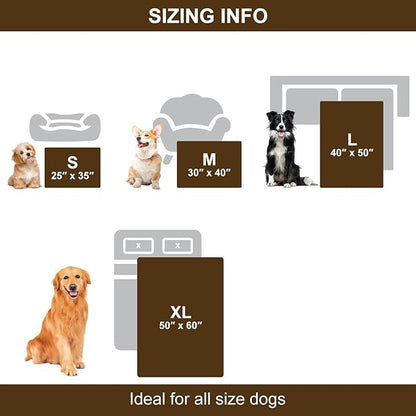 Waterproof Pet Blanket Soft Calming Dog Blanket Cozy Sherpa Fleece Blanket Reversible Furniture Protector Cover for Small Medium Large Dogs Cats Machine Washable, Drak Grey 30x40 in