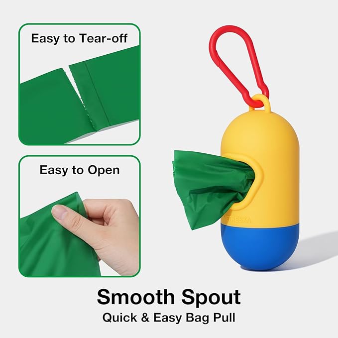 VETRESKA Dog Poop Bag with Dispenser, Leak Proof and Extra Thick Pet Waste Bags for Dog Walking and Cat Litter, Citrus Bloom & Cedar Scented, 105 Count