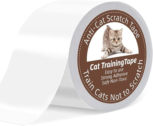 Anti Cat Scratch Tape, 3 inches x 20 Yards Anti Cat Scratch Furniture Protector, 100% Transparent Double Sided Tape for Cats, Cat Scratch Deterrent Tape for Cats