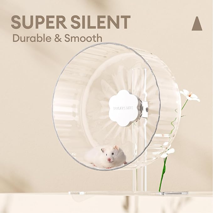 BUCATSTATE Hamster Exercise Wheel 10.2", Upgraded Super-Silent Spinner Hamster Running Wheels with Adjustable Base & Rust-roof Bearing for Dwarf Syrian Hamster Gerbils Rats